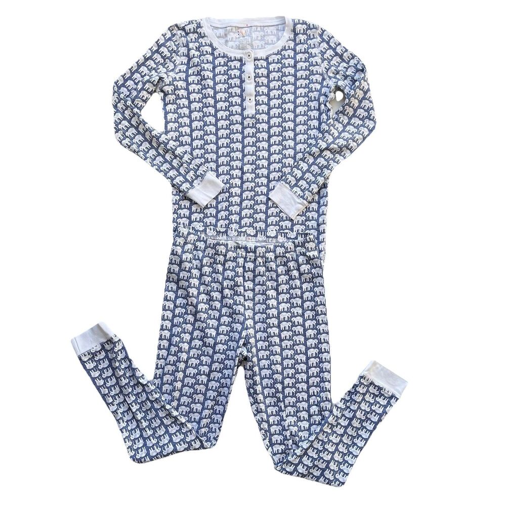 Roller Rabbit Girls Pima Cotton Elephant Printed Long Sleeve 2PC Pajama Set 14